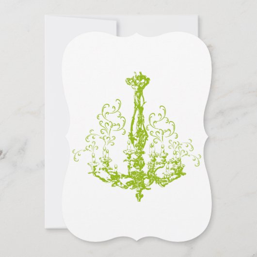 Apple Green Antiek Chandelier Wedding Invitation Kaart (Achterkant)