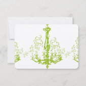 Apple Green Antiek Chandelier Wedding Response RSVP Kaartje (Voorkant)