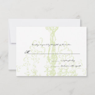 Apple Green Antiek Chandelier Wedding Response RSVP Kaartje