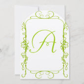 Apple Green Antiek Lijst Uitnodiging (Achterkant)