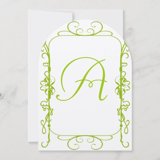 Apple Green Antiek Lijst Uitnodiging (Achterkant)