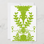 Apple Green Antique Urn Wedding Invitation Kaart (Achterkant)