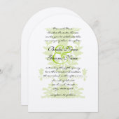 Apple Green Antique Urn Wedding Invitation Kaart (Voorkant / Achterkant)