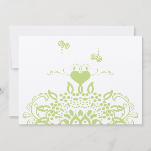 Apple Green Bees and Hearts Wedding Response Kaart (Voorkant)
