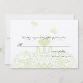 Apple Green Bees and Hearts Wedding Response Kaart (Achterkant)