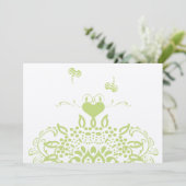Apple Green Bees and Hearts Wedding Response Kaart (Staand voorkant)