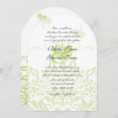 Apple Green Bees & Hearts Uitnodiging voor een bru (Voorkant / Achterkant)