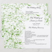 Apple Green Birds Swirl Orde van Service Kaart (Voorkant / Achterkant)