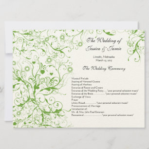 Apple Green Birds Swirl Orde van Service Kaart