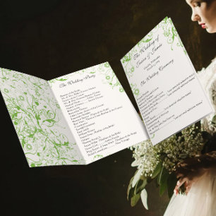 Apple Green Birds Swirl Orde van Service Kaart