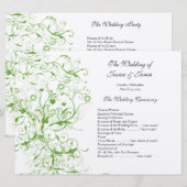 Apple Green Black Birds Swirl Servicevolgorde Kaart (Voorkant / Achterkant)