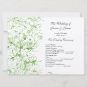 Apple Green Black Birds Swirl Servicevolgorde Kaart (Voorkant)