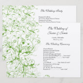 Apple Green Black Birds Swirl Servicevolgorde Kaart (Voorkant / Achterkant)