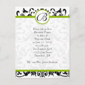 Apple Green Black Bumble Bee Rehearsal Dinner Briefkaart (Voorkant)