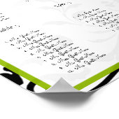 Apple Green & Black Bumble Seating Chart 12 Tables Poster (Hoek)