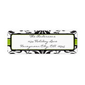 Apple Green & Black Damask Swirl Dot Label#2 Etiket (Voorkant)