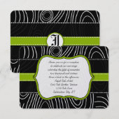 Apple Green Black Wood Grain Reception Kaart (Voorkant / Achterkant)