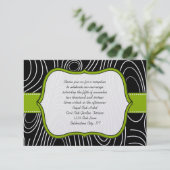 Apple Green Black Wood Grain Reception Kaart (Staand voorkant)