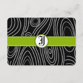 Apple Green Black Wood Grain Reception Kaart (Achterkant)