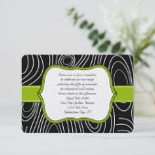 Apple Green Black Wood Grain Reception Kaart (Staand voorkant)