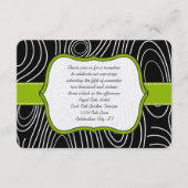 Apple Green Black Wood Grain Reception Kaart (Voorkant)
