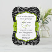Apple Green Black  Wood Grain Weddenschap Kaart (Staand voorkant)