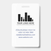 Apple Green Blue Waves Logo & Foto Medewerker ID Badge (Achterkant)