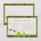 Apple Green Brown Wood Grain Bird Response Kaart (Voorkant / Achterkant)