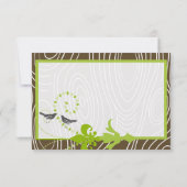 Apple Green Brown Wood Grain Bird Response Kaart (Achterkant)