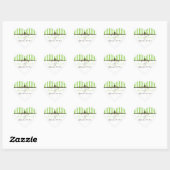 Apple Green, bruin, White Striped Wedding Sticker (Vel)