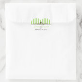 Apple Green, bruin, White Striped Wedding Sticker (Tas)
