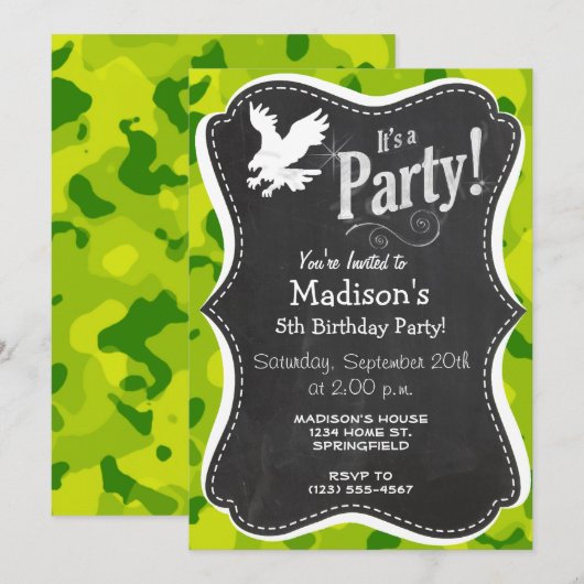 Apple Green Camo; Adelaar Kaart (Voorkant / Achterkant)