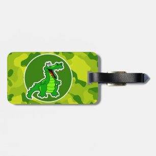 Apple Green Camo; Alligator, Gator Bagagelabel