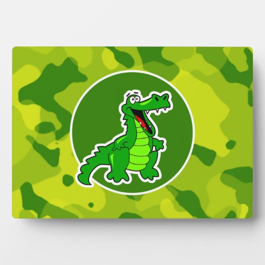 Apple Green Camo; Alligator, Gator Fotoplaat (voorkant)