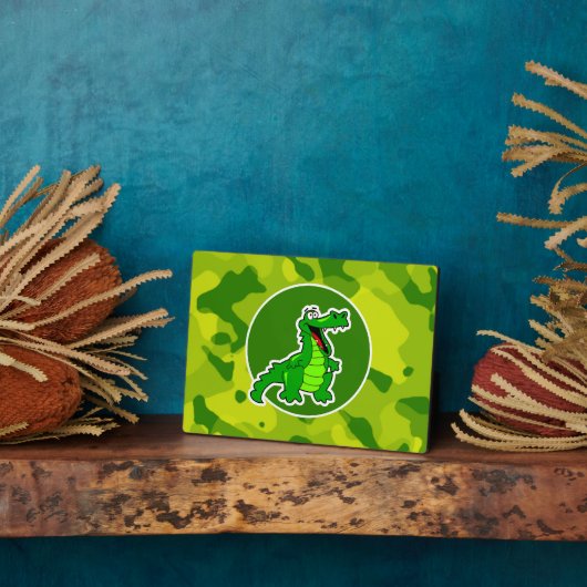 Apple Green Camo; Alligator, Gator Fotoplaat (Zijkant)
