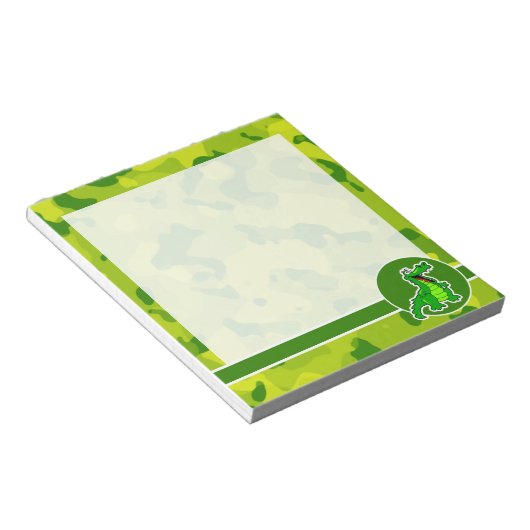 Apple Green Camo; Alligator, Gator Notitieblok (Schuin)