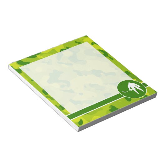 Apple Green Camo; Hockey Notitieblok (Schuin)