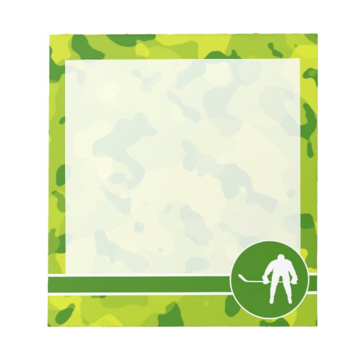 Apple Green Camo; Hockey Notitieblok (Voorkant)