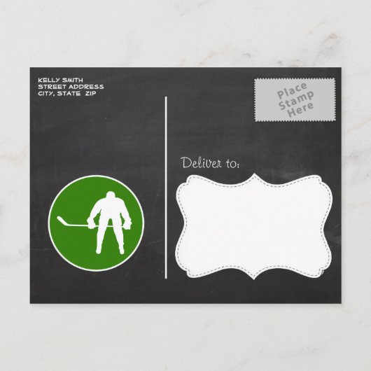 Apple Green Camo; Hockey Uitnodiging Briefkaart (Achterkant)