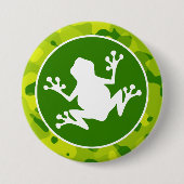 Apple Green Camo; Kikker Ronde Button 7,6 Cm (Voorkant)