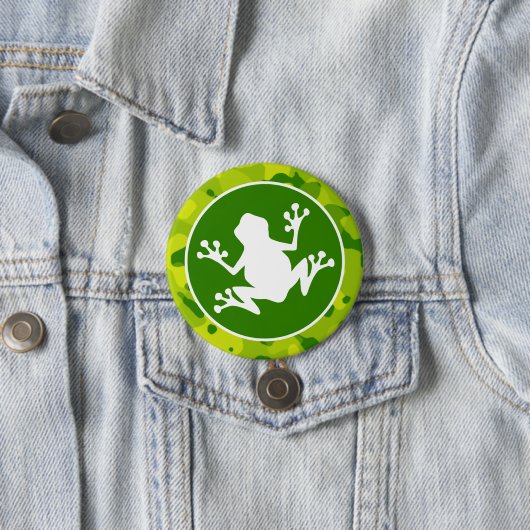 Apple Green Camo; Kikker Ronde Button 7,6 Cm (In situ)
