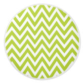 Apple Green Chevron Keramische Knop (Voorkant)