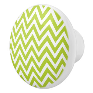 Apple Green Chevron Keramische Knop