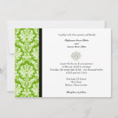 Apple Green Classic Damask Wedding Invitation Kaart (Voorkant)