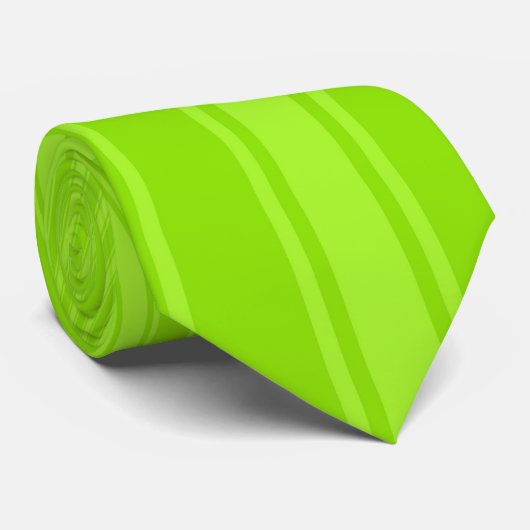 Apple green Color Stripe Funky Pattern Stropdas (Opgerold)