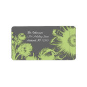 Apple Green Daisy on Charcoal Return Address Label (Voorkant)