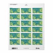 Apple Green Daisy over de Blauwgroen Etiketten van (Full Sheet)