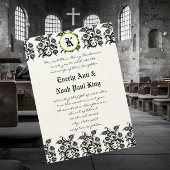 Apple Green Damask Borders Wedding Invitation Kaart