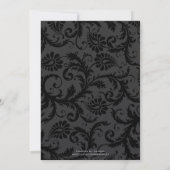 Apple Green Damask Swirls Wedding Invitation Kaart (Achterkant)
