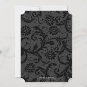 Apple Green Damask Swirls Wedding Invitation Kaart (Achterkant)